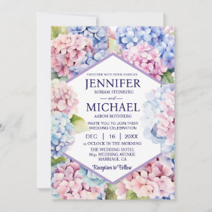 Hydrangeas Fleurs de Printemps Invitations de mari