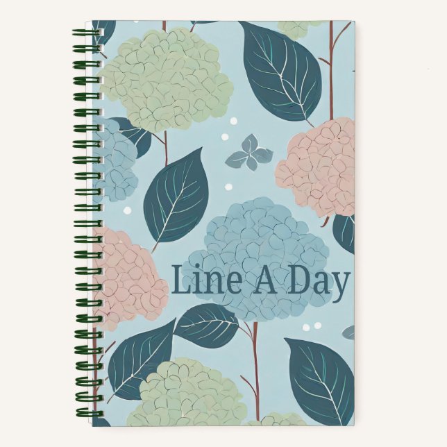 "Hydrangeas" Line A Day Journal (Recto)