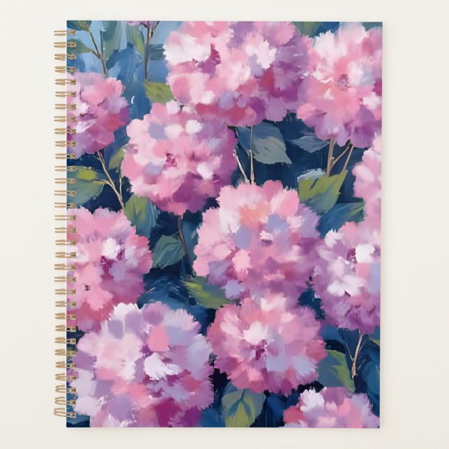 Hydrangeas Rose Pâle Aquarelle Florale (Devant)