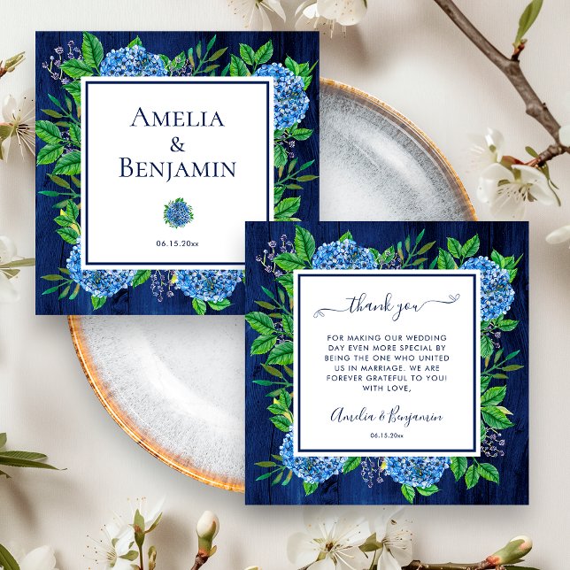Hydrangeas Rustiques Merci Pour l'Officiant de Mar (Front / Back)