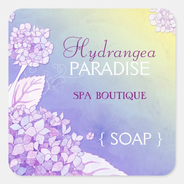 Hydrangeas Spa Étiquette de produits commerciaux (Devant)