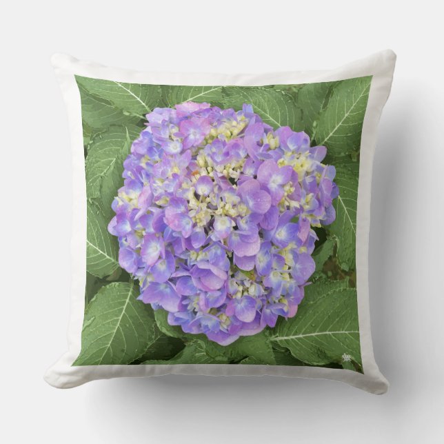 Hydrangée - Violet - Oreiller à lancer (Recto)