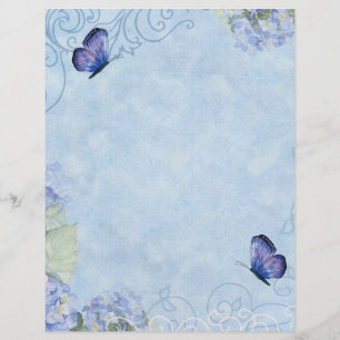 Hydrangées bleues, papillon & torse Floral moderne