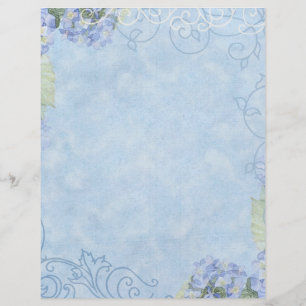 Hydrangées bleues, papillon & torse Floral moderne