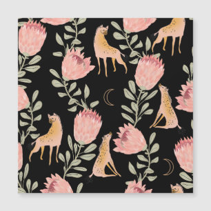 Hyena & Protea : Motif Vintage foncé
