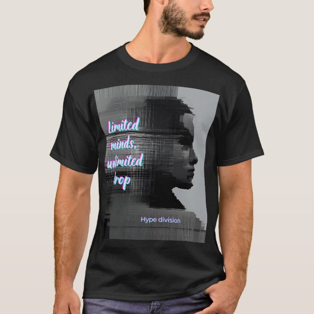 Hype Black Unisex T-shirt Drop Glitch Effect (Devant)