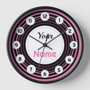 Hypnose rose personnalisée Horloge murale