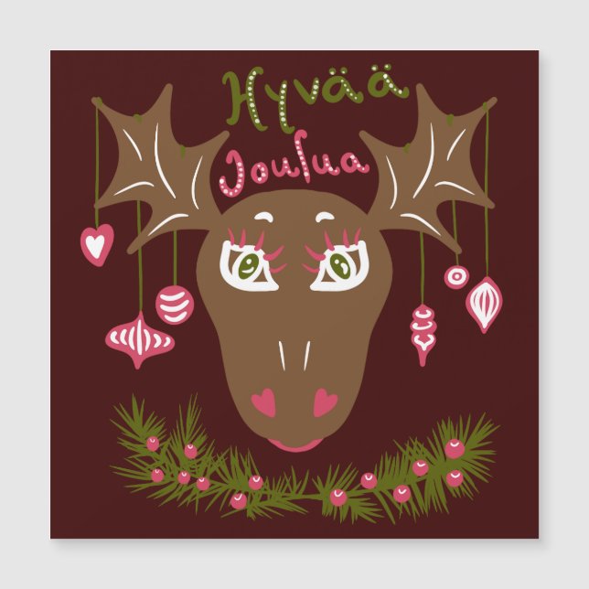 Hyvää Joulua Oie de Noël mignonne avec ornements (Devant)