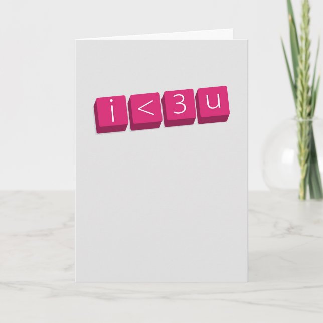 i <3 u (Je t'aime) carte (Devant)