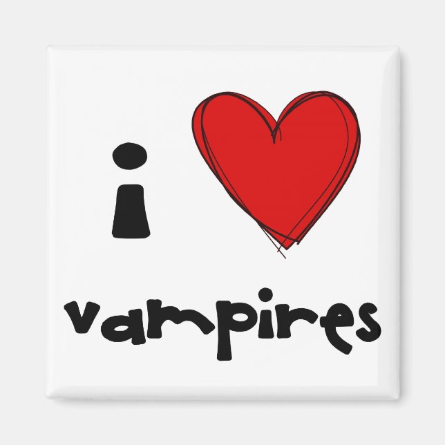 I <3 vampires - aimant rouge (Devant)