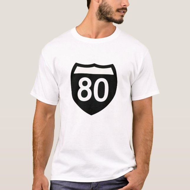 I-80 Highway sign T-shirt design (Devant)