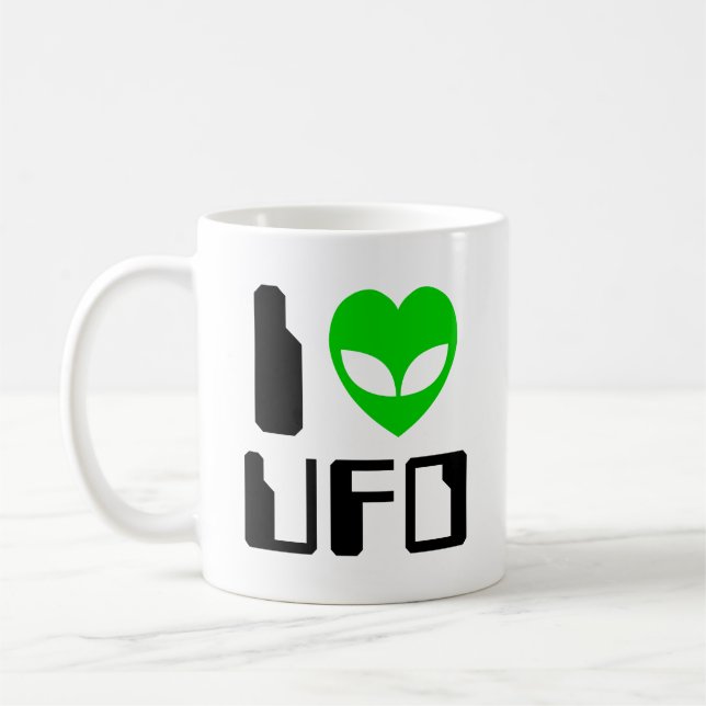 I Alien Heart UFO Coffee Mug (Gauche)
