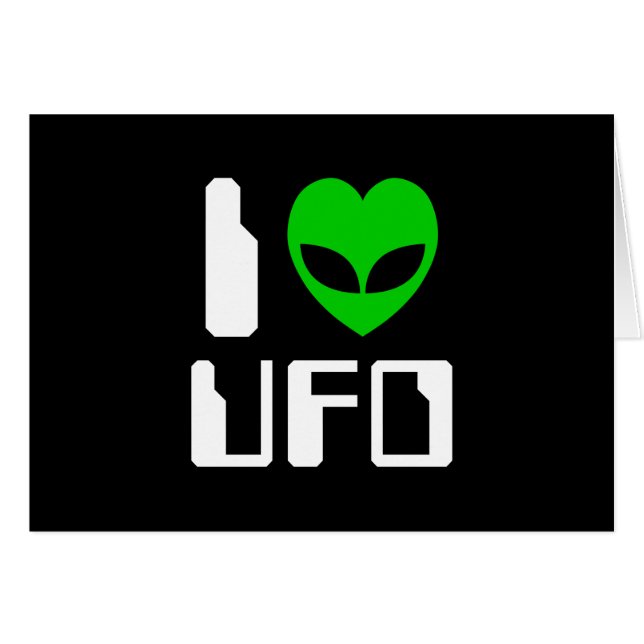 I Alien Heart UFO Greeting Card (Devant horizontal)