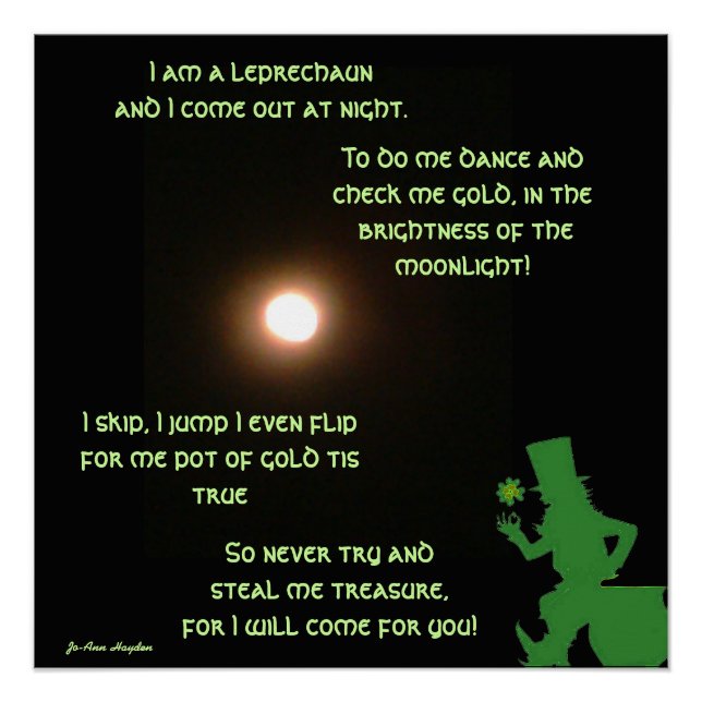 I AM A LEPRECHAUN Glossy Poster (Devant)