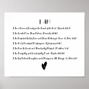 I Am Affirmations Christian Poster