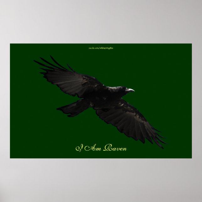 I AM RAVEN III Flying Black Raven Poster (Devant)