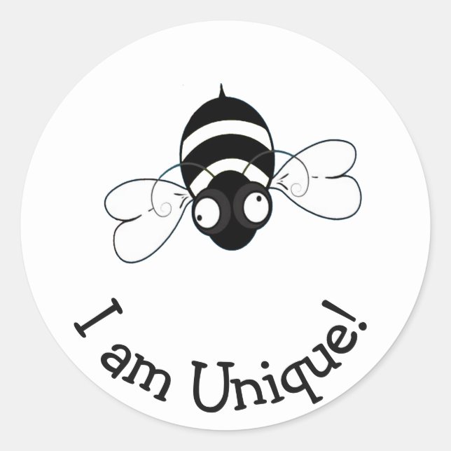 I Am Unique Round Sticker (Devant)