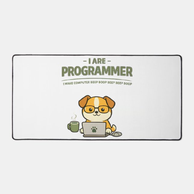 I Are Programmer Beep Boop Funny Desk Mat (Recto)