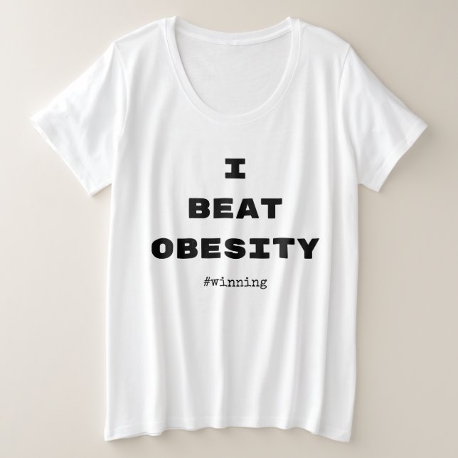I BEAT OBESITTY T-shirt perte de poids régime (Design devant)