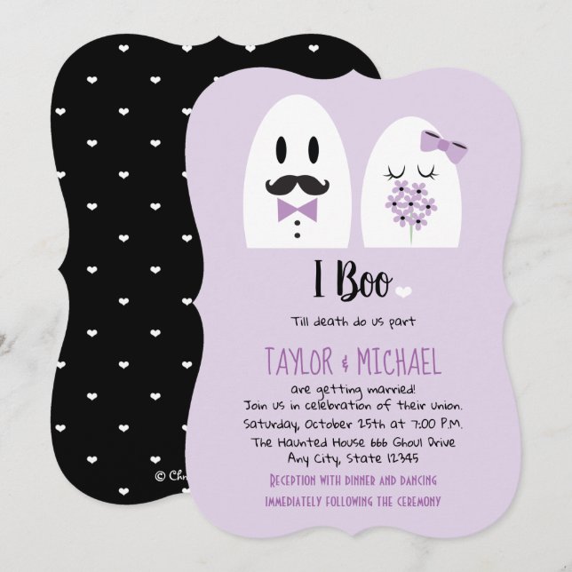 I Boo Halloween Mariages Invitations (Devant / Derrière)