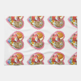 I café de coeur et serviette de butées toriques