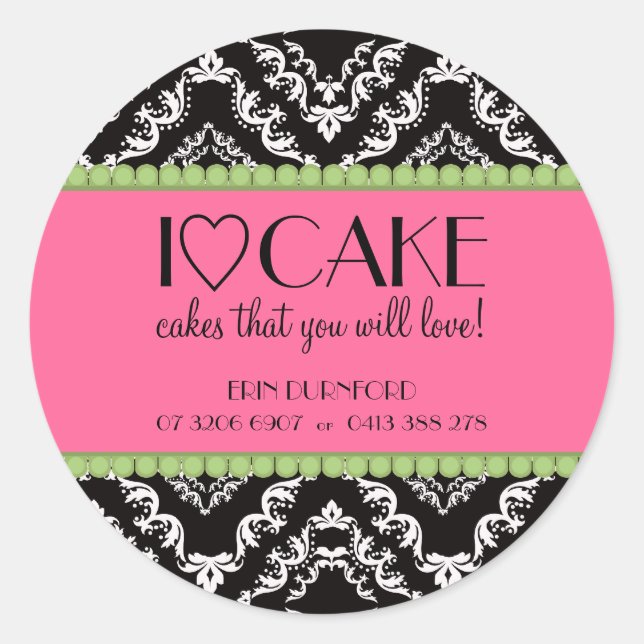 I ♥ Cake Business Stickers (Devant)