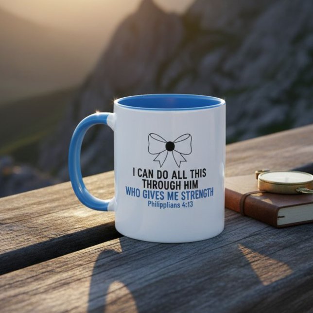 I Can Do All This Bible Verse Two-Tone Mug (Créateur téléchargé)