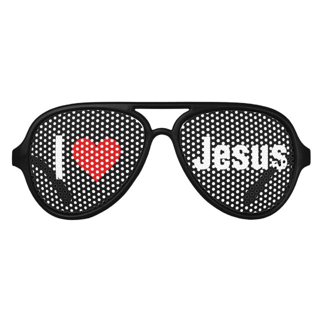 I (coeur) Aimer Jésus Lentille Lunettes de soleil/ (Devant)