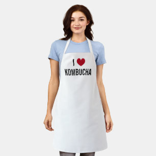 I coeur kombucha personnalisé tablier cuisine blan