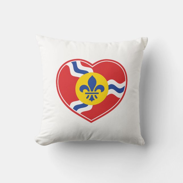 I coeur STL, coussin de drapeau de St Louis (Recto)