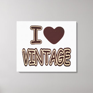 I Coeur Vintage avec toile arrière - plan blanche