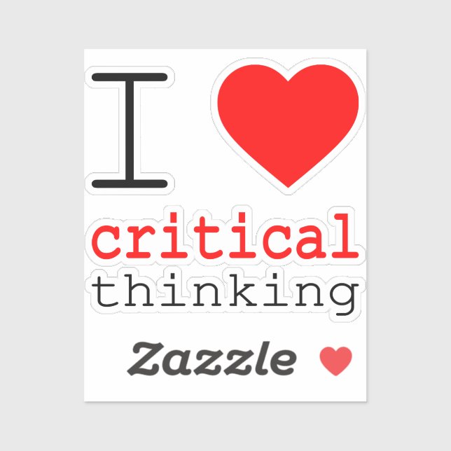 I ❤️ critical thinking vinyl stickers (Feuille)