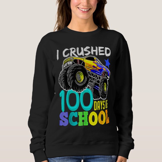 I Crushed 100 Days Of School TShirt Boys Monster T (Devant)
