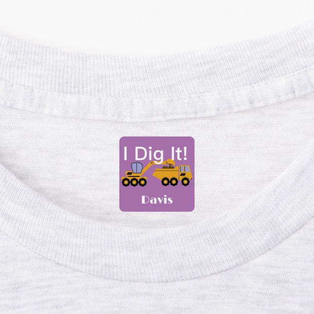 I Dig It Design - Petit Étiquette Carré de vêtemen (Apposé)