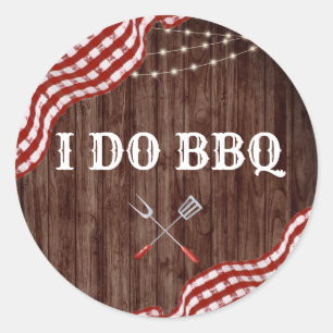 I DO BBBQ Jardin Wedding shower Faveurs Stickers