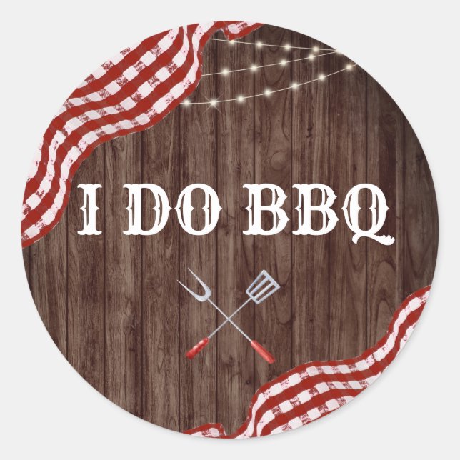I DO BBBQ Jardin Wedding shower Faveurs Stickers (Devant)