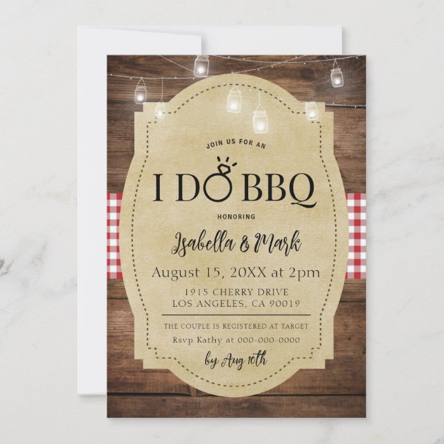 I Do BBQ Barbecue Bridal Shower Invitation (Devant)