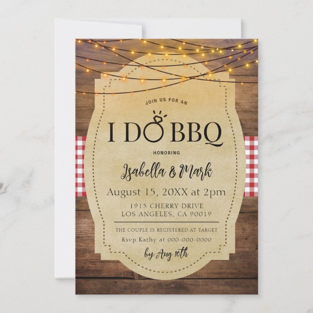 I Do BBQ Barbecue Bridal Shower Invitation (Devant)