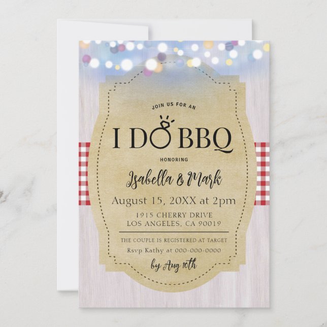 I Do BBQ Barbecue Bridal Shower Invitation (Devant)