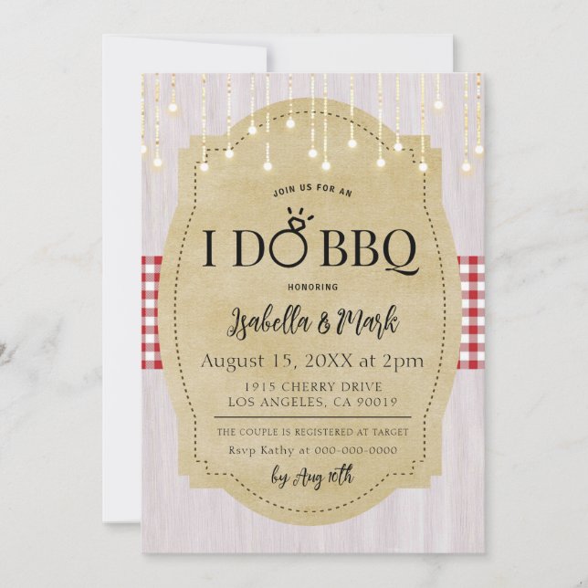 I Do BBQ Barbecue Bridal Shower Invitation (Devant)