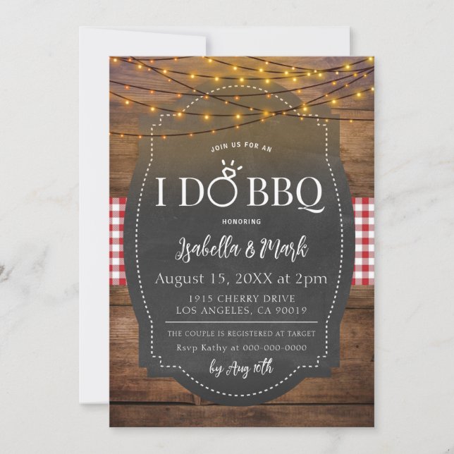 I Do BBQ Barbecue Bridal Shower Invitation (Devant)