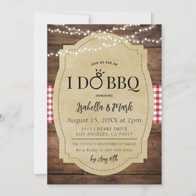 I Do BBQ Barbecue Bridal Shower Invitation (Devant)