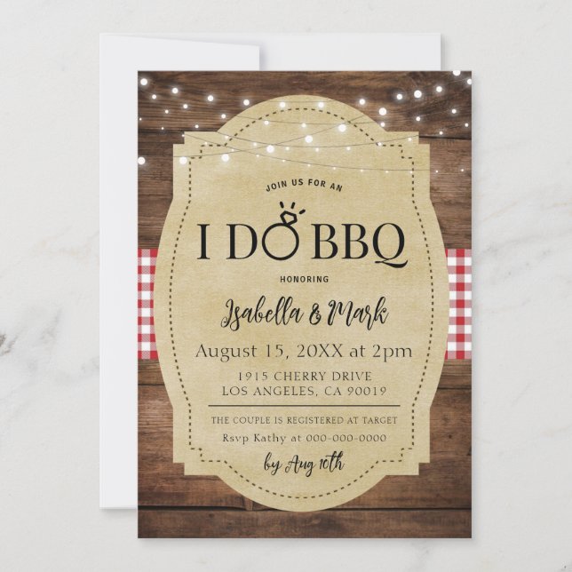 I Do BBQ Barbecue Bridal Shower Invitation (Devant)
