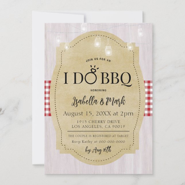 I Do BBQ Barbecue Bridal Shower Invitation (Devant)