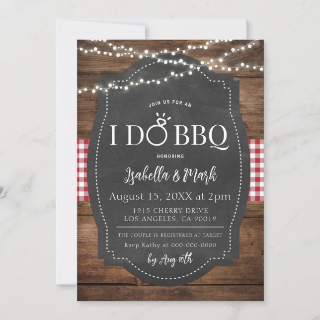 I Do BBQ Barbecue Bridal Shower Invitation (Devant)