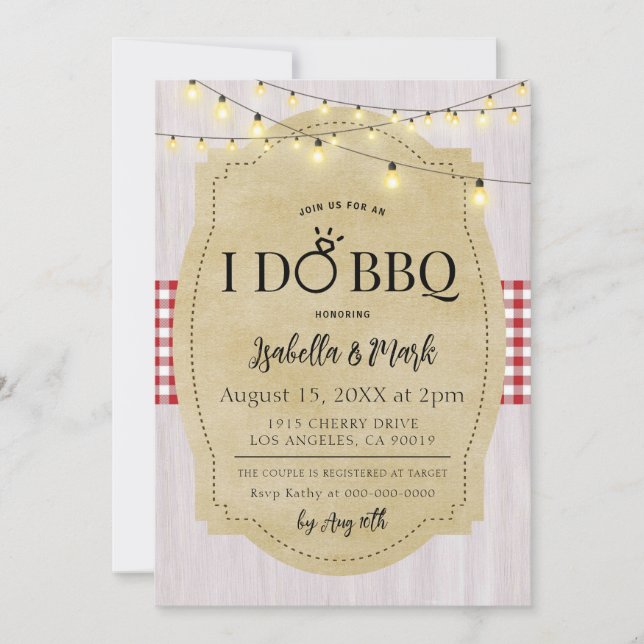 I Do BBQ Barbecue Bridal Shower Invitation (Devant)