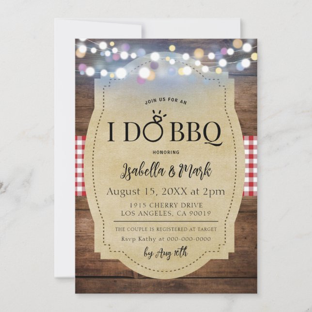 I Do BBQ Barbecue Bridal Shower Invitation (Devant)