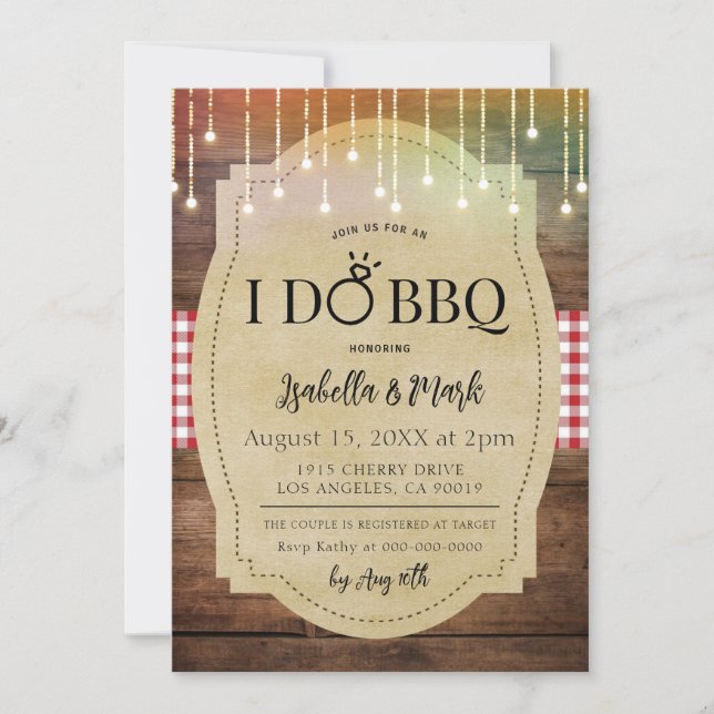 I Do BBQ Barbecue Bridal Shower Invitation (Devant)