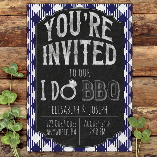 I Do BBQ Marine Bridal & Wedding shower Invitation (Créateur téléchargé)