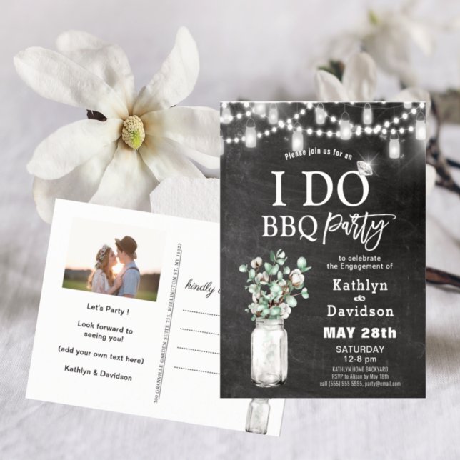 I DO Fiançailles Eucalyptus Photo BBQ Invitation (Créateur téléchargé)